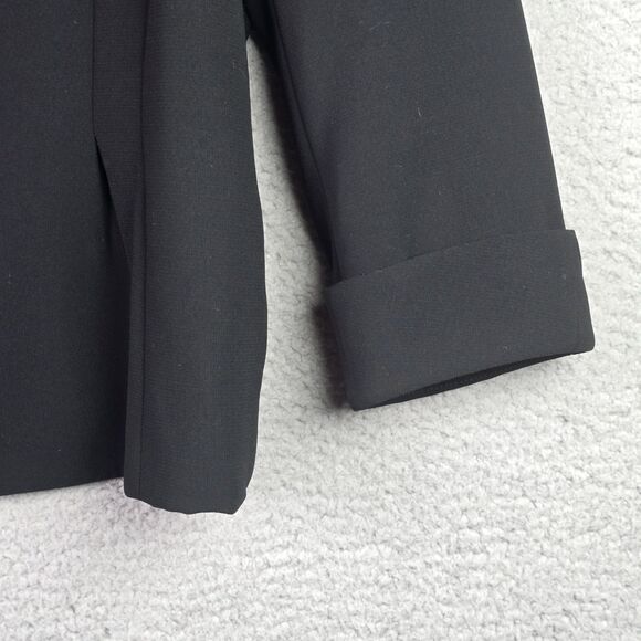 Tahari Arthur S Levine Black Floral Lined Blazer Jacket 14 Boxy Career Modern - Picture 12 of 15